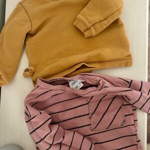 Zara Kids Mustard and brown Striped Top